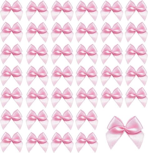 Mini Satin Ribbon Bows, 200pcs Small Ribbon Bows Flowers DIY Appliques Crafts Pre-Tied Ribbon Satin Bows for Sewing Scrapbooking Crafts Decoration Wedding Gift Box Ornament in Kuwait