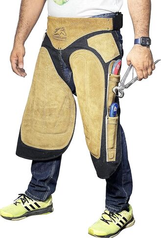 قطع مريلة من Equine Care Farrier: مزيج من الجلد السويدي والقماش مقاس 29 بوصة مع دعم خلفي، و4 جيوب و2 مغناطيسي. in Kuwait