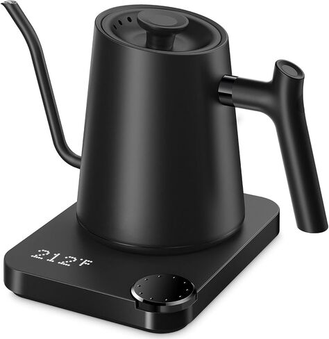 غلاية كهربائية معقوفة، غلاية شاي كهربائية سعة 0.9 لتر مع التحكم في درجة الحرارة والإمساك، غلاية ماء ساخن سريعة الغليان بقدرة 1200 وات، غلاية صب من الفولاذ المقاوم للصدأ للقهوة والشاي، إيقاف تلقائي in Kuwait