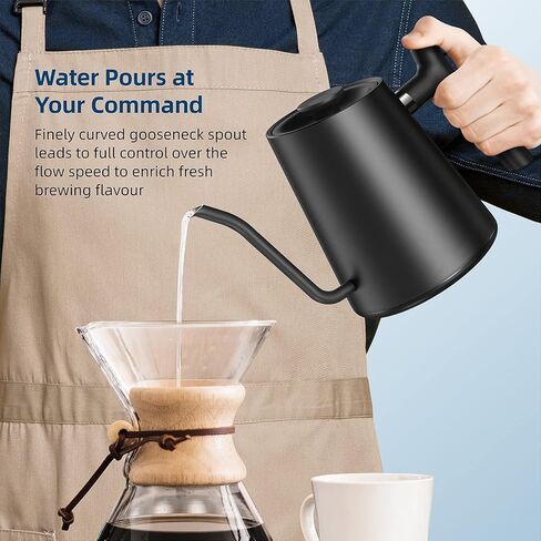 غلاية كهربائية معقوفة، غلاية شاي كهربائية سعة 0.9 لتر مع التحكم في درجة الحرارة والإمساك، غلاية ماء ساخن سريعة الغليان بقدرة 1200 وات، غلاية صب من الفولاذ المقاوم للصدأ للقهوة والشاي، إيقاف تلقائي in Kuwait