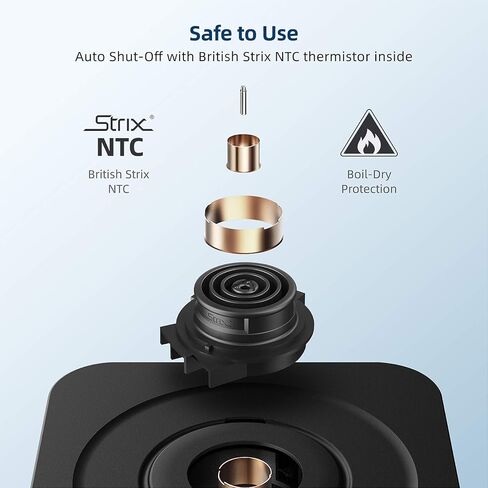 غلاية كهربائية معقوفة، غلاية شاي كهربائية سعة 0.9 لتر مع التحكم في درجة الحرارة والإمساك، غلاية ماء ساخن سريعة الغليان بقدرة 1200 وات، غلاية صب من الفولاذ المقاوم للصدأ للقهوة والشاي، إيقاف تلقائي in Kuwait