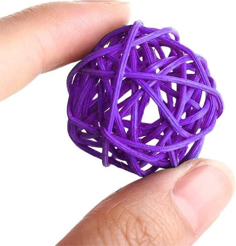 10 Pack Rattan Balls 1.2 inch Colored Wicker Ball Birds Quaker Parrot Parakeet Chewing pet bite Ball for Budgies Conures Hamsters Ball Orbs Crafts DIY Accessories vase fillers in Kuwait
