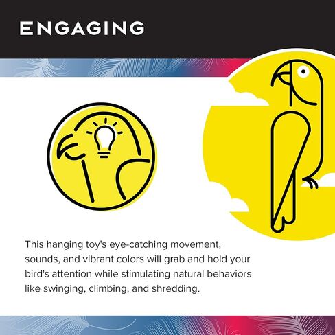 جنة أرض الريش | مضغ متعرج متعدد الألوان | ألعاب الطيور للطيور الكبيرة in Kuwait