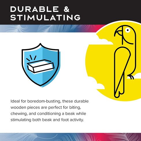 جنة أرض الريش | مضغ متعرج متعدد الألوان | ألعاب الطيور للطيور الكبيرة in Kuwait