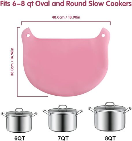 قطعتان من بطانات الطبخ البطيء من السيليكون، بطانات وعاء الطبخ للوعاء البيضاوي أو المستدير، بطانة الطبخ البطيء قابلة لإعادة الاستخدام وسهلة التنظيف، تناسب 6-8 كوارت in Kuwait