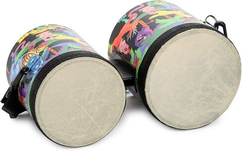 Tosnail 5" and 6" Bongo Drum with Storage Bag and Mallets, Hand Drum Kids Drum Set Percussion Instrument Musical Toy for Kids, Children, Toddlers, Christmas Birthday Gift in Saudi Arabia