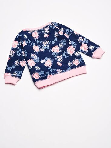 Disney Girls' Minnie Mouse Floral All Over Print French Terry Sweatshirt in Saudi Arabia
