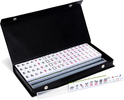 drizzle Numbered Travel Mahjong Mini Set 20mm with Instructions - Portable 146 Tiles for Beginners with 4PCS Racks 2 Pounds Chinese Mah-Jong Game 麻将 in Kuwait