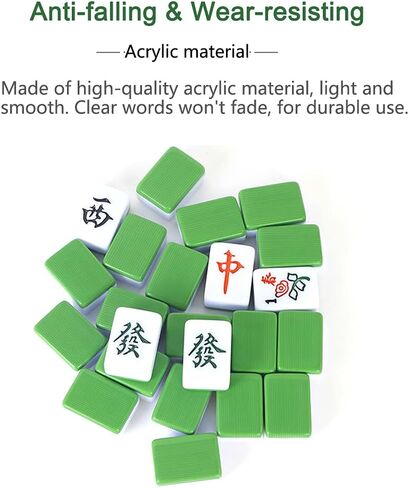 drizzle Numbered Travel Mahjong Mini Set 20mm with Instructions - Portable 146 Tiles for Beginners with 4PCS Racks 2 Pounds Chinese Mah-Jong Game 麻将 in Kuwait