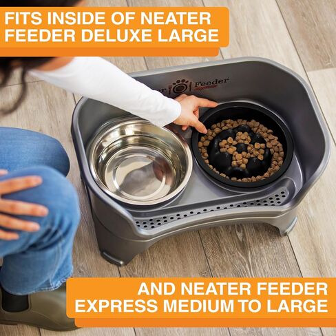 The Niner Slow Feed Bowl - Raised Peaks Slow Down Pets Eating - Fits Elevated Feeders Including Neater Feeder Large Sizes - Gentle on Teeth and Gums - Holds up to 2 Cups (Aquamarine) in Saudi Arabia