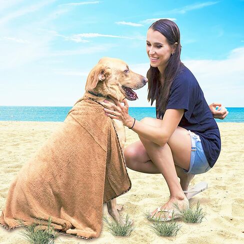 عبوتان من منشفة الاستحمام والشاطئ المصنوعة من الألياف الدقيقة للحيوانات الأليفة من - سكربت - فائقة الامتصاص وسريعة الجفاف - مثالية للكلاب والقطط الكبيرة والمتوسطة والصغيرة in Kuwait