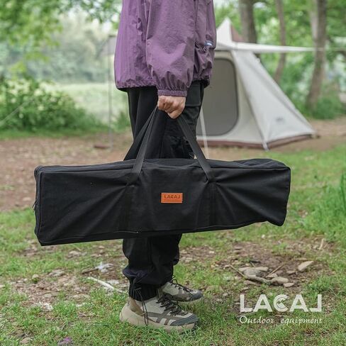طاولة تخييم محمولة من LACAL بأرجل قابلة للتعديل، طاولة قابلة للطي من الألومنيوم خفيفة الوزن مع حقيبة حمل للطهي في الهواء الطلق، والنزهة، والشاطئ، والساحات الخلفية، والشواء، والحفلات (مقاس M أسود) in Kuwait