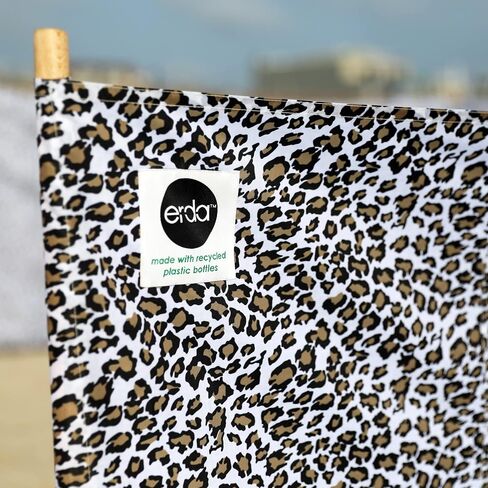 erda Sand Leopard Pro Beach بوليستر معاد تدويره مقاوم للتمزق بطول 20 قدم، زجاج أمامي خفيف الوزن، شاشة للخصوصية، مانع للرياح، حقيبة كتف مطابقة مجانية in Kuwait