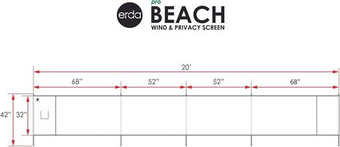 erda Sand Leopard Pro Beach بوليستر معاد تدويره مقاوم للتمزق بطول 20 قدم، زجاج أمامي خفيف الوزن، شاشة للخصوصية، مانع للرياح، حقيبة كتف مطابقة مجانية in Kuwait