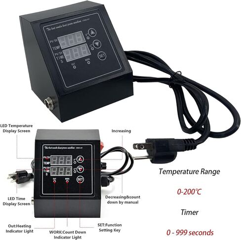 Heat Press Machine Control Box ECUTEE Double Hole Digital Box LED Controller for 12 x 15Inch Type K Temperature Control Box for Heat Transfer Sublimation Print Machine T-Shirts Mug Plate Cap Cup in Kuwait