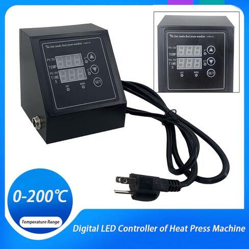 Heat Press Machine Control Box ECUTEE Double Hole Digital Box LED Controller for 12 x 15Inch Type K Temperature Control Box for Heat Transfer Sublimation Print Machine T-Shirts Mug Plate Cap Cup in Kuwait