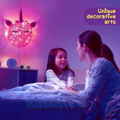Arts and Crafts for Kids Ages 8-12 Girls Christmas Unicorn Gifts 3D String Art Kit DIY Light up Heart Star Moon Lantern Toys with Multi-Colored Bulbs in Kuwait
