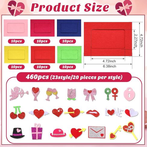 60 قطعة من إطارات صور عيد الحب DIY للأطفال، إطارات صور لعيد الحب مع 440 ملصقًا إسفنجيًا، بطاقات إطار صور عيد الحب، حرفية لحفلات العطلات، ديكور شجرة عيد الميلاد in Saudi Arabia