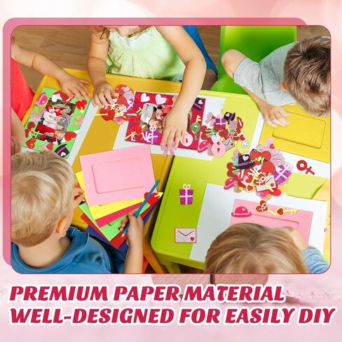 60 قطعة من إطارات صور عيد الحب DIY للأطفال، إطارات صور لعيد الحب مع 440 ملصقًا إسفنجيًا، بطاقات إطار صور عيد الحب، حرفية لحفلات العطلات، ديكور شجرة عيد الميلاد in Saudi Arabia