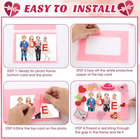 60 قطعة من إطارات صور عيد الحب DIY للأطفال، إطارات صور لعيد الحب مع 440 ملصقًا إسفنجيًا، بطاقات إطار صور عيد الحب، حرفية لحفلات العطلات، ديكور شجرة عيد الميلاد in Saudi Arabia