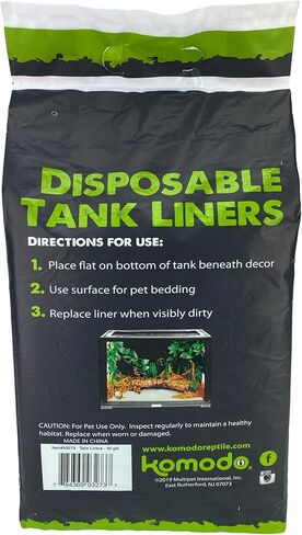 Komodo Reptile Terrarium Repti-Pads 30" X 12" Disposable Tank Liners | Absorbant - Keeps Tank Dry | Fits 20 Gallon Aquarium Habitat, 25 Pack in Kuwait