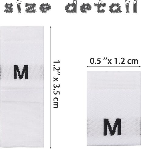 700 Pieces Clothing Size Tags Sewing Woven Garment Size Labels Mix Clothing Crafting Ribbons Size Tags Clothes Garment Fabric Embroidered Label Tags, XS-3XL (White) in Saudi Arabia