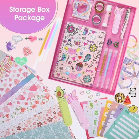 مجموعة مكونة من قطعتين من المجلات التي تصنعها بنفسك، مجلات الأطفال للفتيات من عمر 8 9 10 11 12 13 14 عامًا، هدايا عيد ميلاد مثيرة للاهتمام للفتيات، مجموعة الفنون والحرف اليدوية وسجل القصاصات والمذكرات in Kuwait