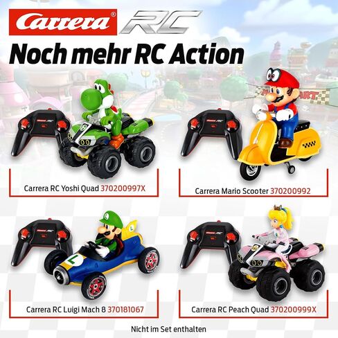 Carrera RC Official Licensed Mario Kart Mach 8 Luigi 1: 18 Scale 2.4 Ghz Remote Radio Control Car with Rechargeable Lifepo4 Battery - Kids Toys Boys/Girls, (Model: 181067) in Saudi Arabia