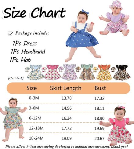 SUNNY PIGGY Baby Girl Clothes Newborn Infant Dress Outfit 0 3 6 9 12 18 24 Months Skirt Set Headband+Hat in Saudi Arabia