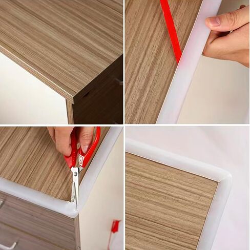 حماية للأطفال، شريط حماية الحواف، واقيات زوايا ناعمة من السيليكون وواقي زوايا الأثاث ومصدات أمان للحواف للخزانات والطاولات والأدراج (أبيض، 2 متر) in Kuwait