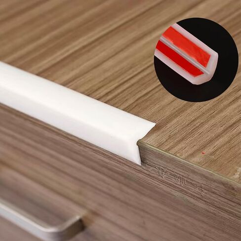حماية للأطفال، شريط حماية الحواف، واقيات زوايا ناعمة من السيليكون وواقي زوايا الأثاث ومصدات أمان للحواف للخزانات والطاولات والأدراج (أبيض، 2 متر) in Kuwait