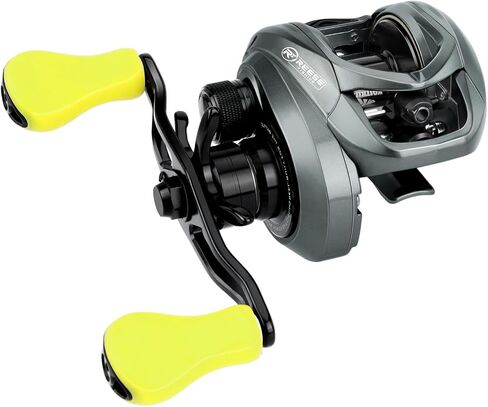 بكرات KastKing Skeet Reese Icon Baitcasting - بكرة صيد بنظام الكبح المزدوج AutoMag، إطار ألومنيوم خفيف الوزن 7 أونصة، سحب كربون 17.6 رطل، 11 + 1 BB من الفولاذ المقاوم للصدأ، نسبة تروس 7.2:1، مقابض مقبض TPE in Saudi Arabia