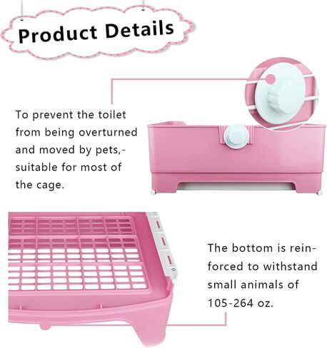 PINVNBY Large Rabbit Litter Box Corner Toilet Box Bigger Pan Pet Potty Trainer with Drawer for Adult Bunny Guinea Pig Chinchilla Ferret Galesaur Hedgehog Small Animals(Blue) in Saudi Arabia