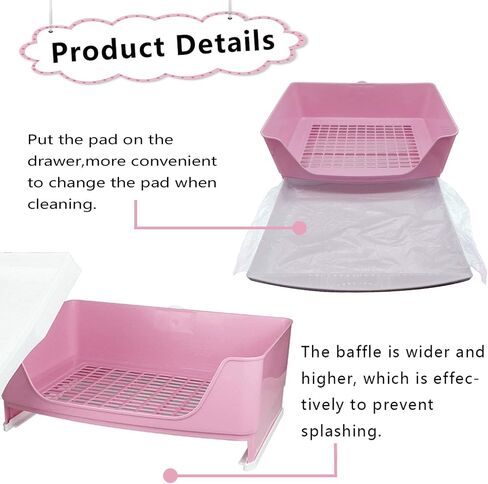 PINVNBY Large Rabbit Litter Box Corner Toilet Box Bigger Pan Pet Potty Trainer with Drawer for Adult Bunny Guinea Pig Chinchilla Ferret Galesaur Hedgehog Small Animals(Blue) in Saudi Arabia