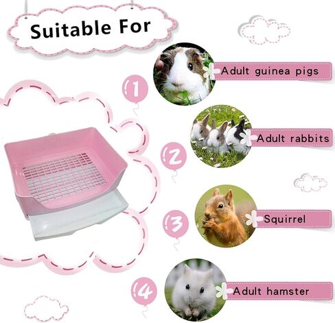 PINVNBY Large Rabbit Litter Box Corner Toilet Box Bigger Pan Pet Potty Trainer with Drawer for Adult Bunny Guinea Pig Chinchilla Ferret Galesaur Hedgehog Small Animals(Blue) in Saudi Arabia