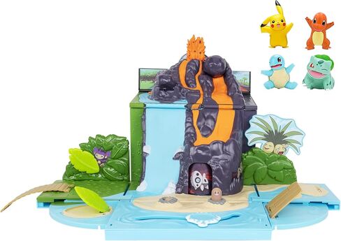مجموعة لعب Pokémon Carry 'N' Go Volcano مع 4 قطع متضمنة مقاس 2 بوصة، وPikachu، وCharmander، وBulbasaur، وSquirtle - أحضر كل مكان - مجموعات لعب للأطفال ومحبي البوكيمون - حصريًا لأمازون in Saudi Arabia