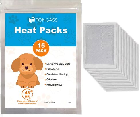 TonGass (عبوة من 15 عبوة حرارية مطورة للجرو حديث الولادة، عبوات حرارية بديلة لألعاب الكلاب القلقة، سخانات جرو يمكن التخلص منها - تدوم حتى 48 ساعة) in Kuwait