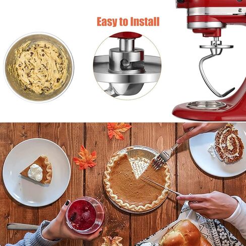 خطاف عجين لمرفقات خلاط مساعد المطبخ، خلاط برأس مائل K45DH من الفولاذ المقاوم للصدأ K45DH، خطاف عجين من الفولاذ المقاوم للصدأ لأجزاء ملحقات خلاط مساعد المطبخ، آمن للاستخدام في غسالة الأطباق in Kuwait