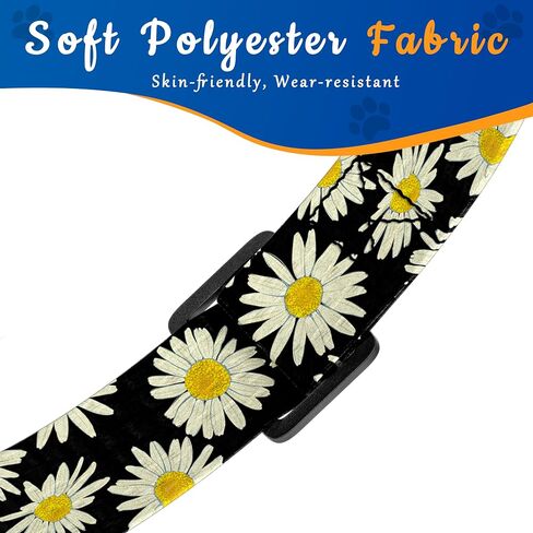 Dog Collar for Boys & Girls, Puppy Collar for Small to Large Dogs, Adjustable Soft Floral Pattern Pet Collar with Safety Buckle for Male & Females (Red, L) in Kuwait