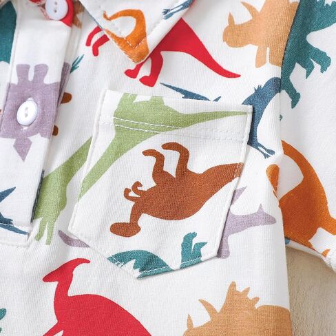 ROMPERINBOX Onsies for Baby Boy Polo Collar Bodysuit 2 Pack Short Sleeve Romper with Pocket 0-24 Months in Saudi Arabia
