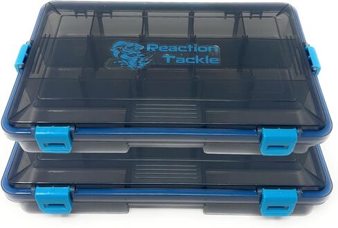 Reaction Tackle Standard Tackle Trays, Plastic Tackle Box Organizers with Four Secure Latches, Removable Dividers and Semi Transparent Lid for Fishing Storage - 3700 (4-Pack) in Saudi Arabia