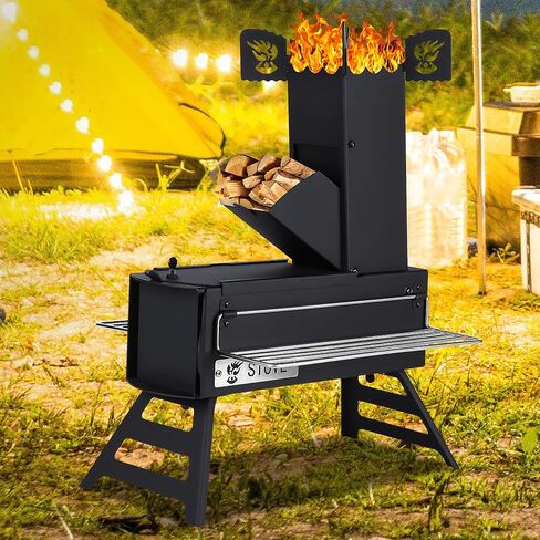 stmhom موقد الصواريخ المحمولة للتخييم، حرق الخشب موقد التخييم للطهي، للطي الظهر موقد الخشب، دقيقة رجل موقد مخيم الصواريخ، في الهواء الطلق موقد الطبخ مينيتمان، موقد في الهواء الطلق in Kuwait