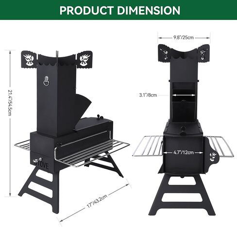 stmhom موقد الصواريخ المحمولة للتخييم، حرق الخشب موقد التخييم للطهي، للطي الظهر موقد الخشب، دقيقة رجل موقد مخيم الصواريخ، في الهواء الطلق موقد الطبخ مينيتمان، موقد في الهواء الطلق in Kuwait