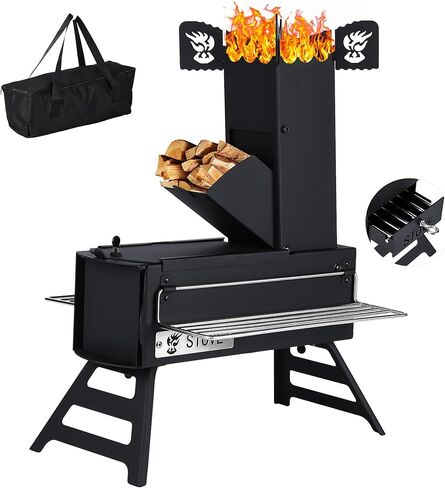 stmhom موقد الصواريخ المحمولة للتخييم، حرق الخشب موقد التخييم للطهي، للطي الظهر موقد الخشب، دقيقة رجل موقد مخيم الصواريخ، في الهواء الطلق موقد الطبخ مينيتمان، موقد في الهواء الطلق in Kuwait