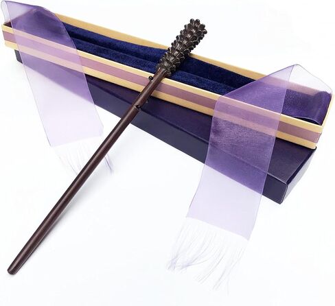 Alisecfa Collection Wizard Magical Wand and Witch Magic Wand Cosplay Wand with Steel Core Costume Accessories for Christmas Halloween Birthday Party Favors with Medal in Gift Box (Black) in Kuwait