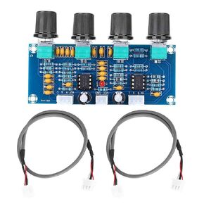 Audio Amplifier, Digital Power Amplifier Board DC 12-24V Preamplifier Parts with 2-Sound Channel High Medium Bass Adjustment and Cable