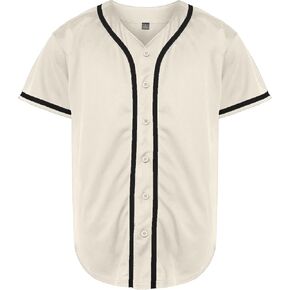 Mens Baseball Jersey Button Down Blank Solid Color Short Sleeve Shirts Hipster Hip Hop Active Team Sports Uniforms