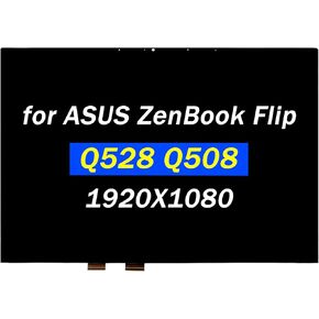 Replacement for ASUS ZenBook Flip 15 Q508 Q528 Q508U Q508UG Q508UG-212.R7TBL Q528E Q528EH FullHD 1920x1080 30Pins 15.6" IPS LED Display LCD Touch Screen Digitizer Assembly(No Bezel)