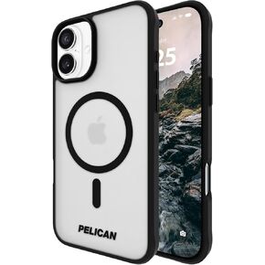 Pelican Voyager iPhone 16 Plus Case [Compatible with MagSafe] Rugged Phone Case w/ 18ft Military-Grade Drop Protection - Heavy Duty Phone Cover w/Belt Clip Holster for iPhone 16 Plus - Clear in Saudi Arabia