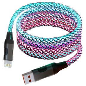 LED iPhone Charger, [Apple MFi Certified] RGB Colorful Gradual Light 5ft USB A to Lightning Charger Cable Fast Charging Data Cord for iPhone 14 13 12 11 Pro Max XR XS X 8 7 6 Plus SE and More